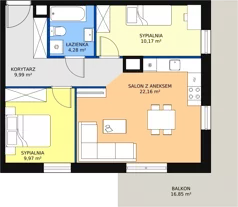 3 pokoje, mieszkanie 58,14 m², piętro 1, oferta nr C2_1_3, Nowe Miasto Polesie IV, Łódź, Polesie, Lublinek-Pienista, ul. Pienista