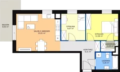 3 pokoje, mieszkanie 62,54 m², piętro 3, oferta nr C3_3_7, Nowe Miasto Polesie IV, Łódź, Polesie, Lublinek-Pienista, ul. Pienista
