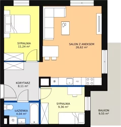 3 pokoje, mieszkanie 60,24 m², parter, oferta nr D1.1_0_5, Nowe Miasto Polesie IV, Łódź, Polesie, Lublinek-Pienista, ul. Pienista