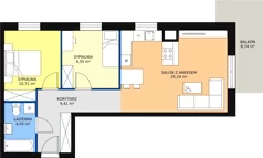 3 pokoje, mieszkanie 60,78 m², piętro 2, oferta nr D3_2_1, Nowe Miasto Polesie IV, Łódź, Polesie, Lublinek-Pienista, ul. Pienista