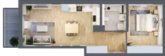 2 pokoje, mieszkanie 46,57 m², piętro 1, oferta nr 1A.07, Akacjowa Wita, Kraków, Prądnik Czerwony, Rakowice, ul. Akacjowa