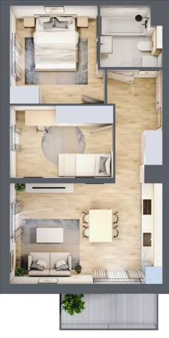3 pokoje, mieszkanie 49,30 m², piętro 1, oferta nr 1A.06, Akacjowa Wita, Kraków, Prądnik Czerwony, Rakowice, ul. Akacjowa