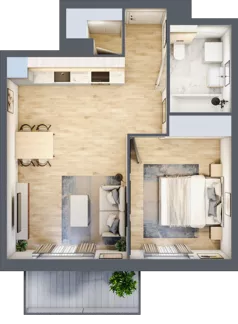 2 pokoje, mieszkanie 43,31 m², piętro 3, oferta nr 1A.19, Akacjowa Wita, Kraków, Prądnik Czerwony, Rakowice, ul. Akacjowa