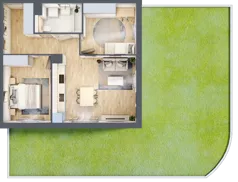 3 pokoje, mieszkanie 57,38 m², parter, oferta nr 1B.02, Akacjowa Wita, Kraków, Prądnik Czerwony, Rakowice, ul. Akacjowa