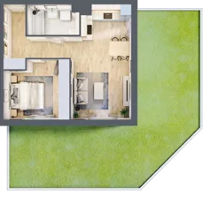 2 pokoje, mieszkanie 45,73 m², parter, oferta nr 2A.01, Akacjowa Wita, Kraków, Prądnik Czerwony, Rakowice, ul. Akacjowa