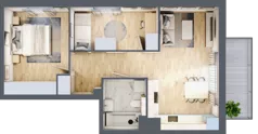 3 pokoje, mieszkanie 52,49 m², piętro 1, oferta nr 2A.05, Akacjowa Wita, Kraków, Prądnik Czerwony, Rakowice, ul. Akacjowa