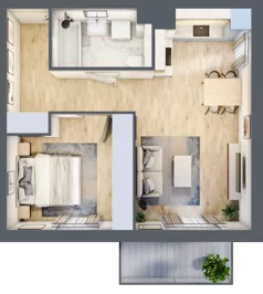 2 pokoje, mieszkanie 45,89 m², piętro 1, oferta nr 2A.06, Akacjowa Wita, Kraków, Prądnik Czerwony, Rakowice, ul. Akacjowa