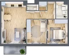 3 pokoje, mieszkanie 63,35 m², piętro 1, oferta nr 2B.07, Akacjowa Wita, Kraków, Prądnik Czerwony, Rakowice, ul. Akacjowa