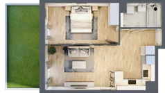 2 pokoje, mieszkanie 45,32 m², parter, oferta nr AI.0.M05, Przewóz 42 ATAL, Kraków, Podgórze, Płaszów, ul. Przewóz 42