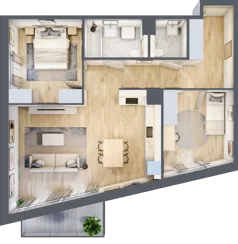 3 pokoje, mieszkanie 69,31 m², piętro 1, oferta nr AI.1.M11, Przewóz 42 ATAL, Kraków, Podgórze, Płaszów, ul. Przewóz 42