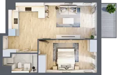 2 pokoje, mieszkanie 45,20 m², piętro 5, oferta nr AII.5.M74, Przewóz 42 ATAL, Kraków, Podgórze, Płaszów, ul. Przewóz 42
