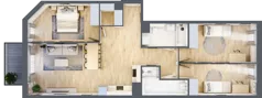 4 pokoje, mieszkanie 89,63 m², piętro 1, oferta nr AII.1.M52, Przewóz 42 ATAL, Kraków, Podgórze, Płaszów, ul. Przewóz 42
