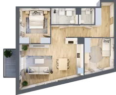 3 pokoje, mieszkanie 69,42 m², piętro 4, oferta nr AI.4.M32, Przewóz 42 ATAL, Kraków, Podgórze, Płaszów, ul. Przewóz 42