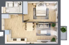 2 pokoje, mieszkanie 45,80 m², piętro 1, oferta nr BIII.1.M89, Przewóz 42 ATAL II, Kraków, Podgórze, Płaszów, ul. Przewóz 42