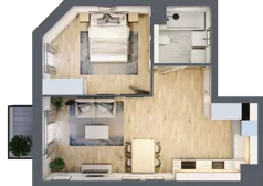 2 pokoje, mieszkanie 43,76 m², piętro 2, oferta nr BII.2.M57, Przewóz 42 ATAL II, Kraków, Podgórze, Płaszów, ul. Przewóz 42