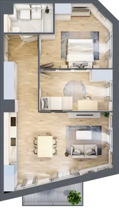 3 pokoje, mieszkanie 62,09 m², piętro 5, oferta nr BI.5.M35, Przewóz 42 ATAL II, Kraków, Podgórze, Płaszów, ul. Przewóz 42