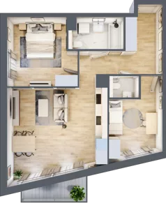 3 pokoje, mieszkanie 64,76 m², piętro 1, oferta nr BI.1.M10, Przewóz 42 ATAL II, Kraków, Podgórze, Płaszów, ul. Przewóz 42