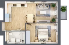 2 pokoje, mieszkanie 44,64 m², piętro 5, oferta nr BIII.5.M122, Przewóz 42 ATAL II, Kraków, Podgórze, Płaszów, ul. Przewóz 42