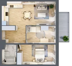 3 pokoje, mieszkanie 59,50 m², piętro 1, oferta nr B10-K3-1-2, Żerniki Na Novo III, Wrocław, Żerniki, ul. Maxa Berga