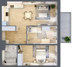 3 pokoje, mieszkanie 59,50 m², piętro 2, oferta nr B10-K3-2-2, Żerniki Na Novo III, Wrocław, Żerniki, ul. Maxa Berga