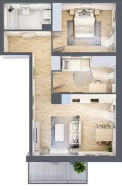 3 pokoje, mieszkanie 57,34 m², piętro 1, oferta nr B10-K3-1-4, Żerniki Na Novo III, Wrocław, Żerniki, ul. Maxa Berga