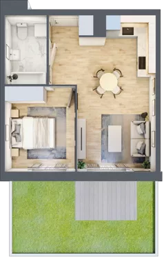 2 pokoje, mieszkanie 36,75 m², piętro 1, oferta nr B11-K1-1-7, Żerniki Na Novo III, Wrocław, Żerniki, ul. Maxa Berga