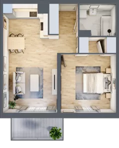 2 pokoje, mieszkanie 48,12 m², piętro 4, oferta nr B10-K1-4-2, Żerniki Na Novo III, Wrocław, Żerniki, ul. Maxa Berga