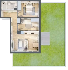3 pokoje, mieszkanie 57,34 m², piętro 1, oferta nr B10-K3-1-4, Żerniki Na Novo III, Wrocław, Żerniki, ul. Maxa Berga