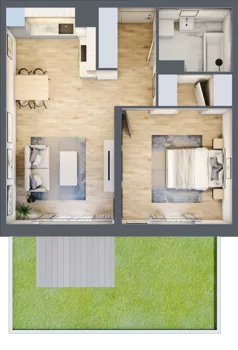 2 pokoje, mieszkanie 47,67 m², parter, oferta nr B10-K1-0-2, Żerniki Na Novo III, Wrocław, Żerniki, ul. Maxa Berga