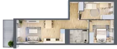 3 pokoje, mieszkanie 53,71 m², piętro 2, oferta nr B10-K1-2-3, Żerniki Na Novo III, Wrocław, Żerniki, ul. Maxa Berga