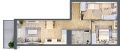3 pokoje, mieszkanie 54,23 m², piętro 3, oferta nr B10-K1-3-3, Żerniki Na Novo III, Wrocław, Żerniki, ul. Maxa Berga