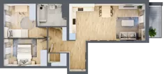 3 pokoje, mieszkanie 61,80 m², piętro 3, oferta nr B11-K2-3-3, Żerniki Na Novo III, Wrocław, Żerniki, ul. Maxa Berga