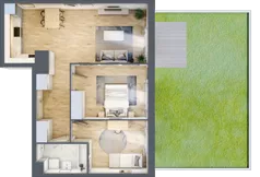 3 pokoje, mieszkanie 63,33 m², piętro 2, oferta nr B9-K2-2-4, Żerniki Na Novo III, Wrocław, Żerniki, ul. Maxa Berga