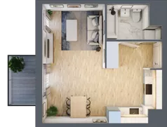 1 pokój, mieszkanie 34,20 m², piętro 3, oferta nr B11-K2-3-1, Żerniki Na Novo III, Wrocław, Żerniki, ul. Maxa Berga