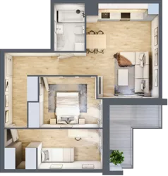 3 pokoje, mieszkanie 57,60 m², piętro 2, oferta nr B11-K2-2-4, Żerniki Na Novo III, Wrocław, Żerniki, ul. Maxa Berga