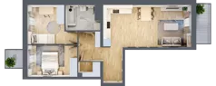 3 pokoje, mieszkanie 60,51 m², piętro 2, oferta nr B11-K2-2-3, Żerniki Na Novo III, Wrocław, Żerniki, ul. Maxa Berga