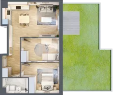 3 pokoje, mieszkanie 54,26 m², piętro 1, oferta nr B9-K5-1-2, Żerniki Na Novo III, Wrocław, Żerniki, ul. Maxa Berga