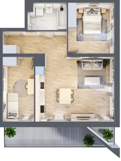 3 pokoje, mieszkanie 60,96 m², piętro 2, oferta nr B11-K1-2-4, Żerniki Na Novo III, Wrocław, Żerniki, ul. Maxa Berga