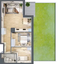 3 pokoje, mieszkanie 56,50 m², piętro 1, oferta nr B12-K3-1-2, Żerniki Na Novo III, Wrocław, Żerniki, ul. Maxa Berga