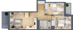 3 pokoje, mieszkanie 59,55 m², piętro 2, oferta nr B12-K2-2-4, Żerniki Na Novo III, Wrocław, Żerniki, ul. Maxa Berga