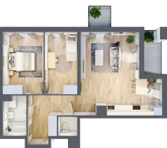 3 pokoje, mieszkanie 65,71 m², piętro 4, oferta nr B12-K2-4-2, Żerniki Na Novo III, Wrocław, Żerniki, ul. Maxa Berga
