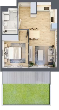2 pokoje, mieszkanie 39,42 m², piętro 1, oferta nr B12-K1-1-2, Żerniki Na Novo III, Wrocław, Żerniki, ul. Maxa Berga