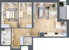 3 pokoje, mieszkanie 64,70 m², piętro 2, oferta nr B12-K2-2-2, Żerniki Na Novo III, Wrocław, Żerniki, ul. Maxa Berga