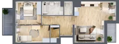 3 pokoje, mieszkanie 66,64 m², piętro 1, oferta nr B12-K3-1-1, Żerniki Na Novo III, Wrocław, Żerniki, ul. Maxa Berga