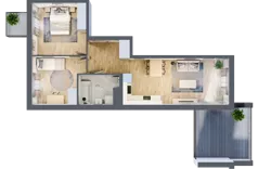 3 pokoje, mieszkanie 55,80 m², piętro 3, oferta nr B12-K1-3-4, Żerniki Na Novo III, Wrocław, Żerniki, ul. Maxa Berga