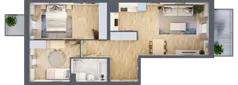 3 pokoje, mieszkanie 63,33 m², piętro 1, oferta nr B9-K2-1-4, Żerniki Na Novo III, Wrocław, Żerniki, ul. Maxa Berga