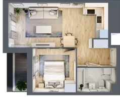 2 pokoje, mieszkanie 39,11 m², piętro 1, oferta nr B9-K1-1-8, Żerniki Na Novo III, Wrocław, Żerniki, ul. Maxa Berga