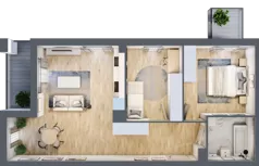 3 pokoje, mieszkanie 63,18 m², piętro 4, oferta nr B9-K2-4-1, Żerniki Na Novo III, Wrocław, Żerniki, ul. Maxa Berga