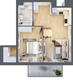 2 pokoje, mieszkanie 46,26 m², piętro 4, oferta nr B9-K4-4-2, Żerniki Na Novo III, Wrocław, Żerniki, ul. Maxa Berga
