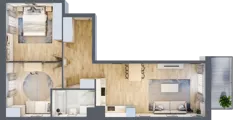 3 pokoje, mieszkanie 64,40 m², piętro 2, oferta nr B9-K3-2-1, Żerniki Na Novo III, Wrocław, Żerniki, ul. Maxa Berga